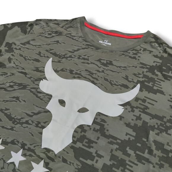 Under Armour Project Rock Veterans Day Show.Your Work Camo T-Shirt Mens Size 2XL - Picture 1 of 7